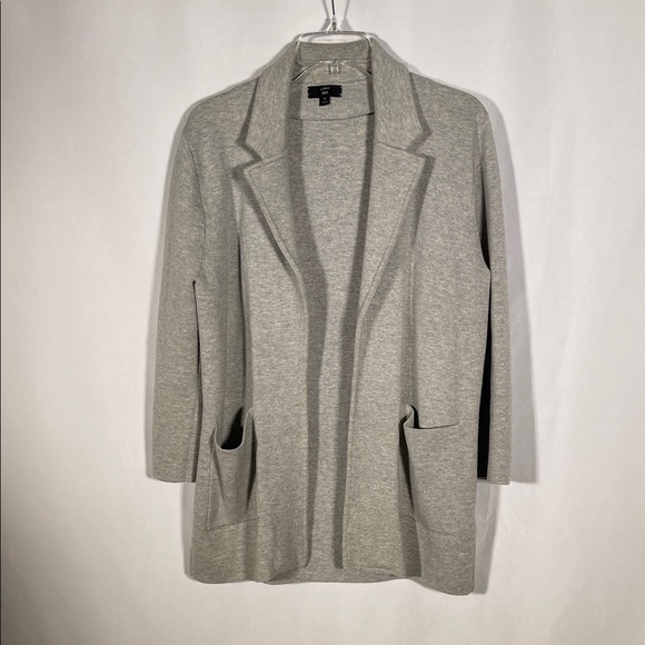 J CREW WOMENS SOPHIE OPEN FRONT CARDIGAN SWEATER MEDIUM WOOL GRAY - Picture 2 of 8